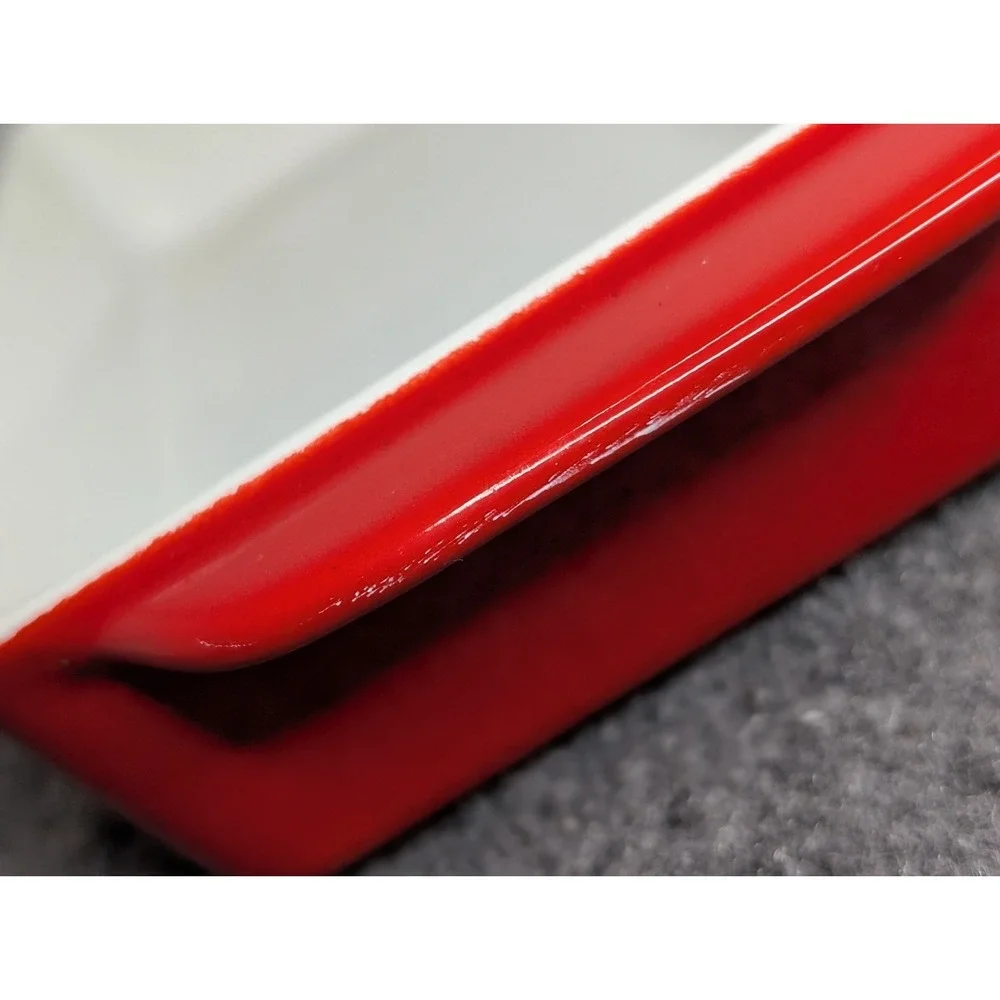 Vintage Copco Denmark Michael Lax Red Enamel Cast Iron Baking Pan 10 X 6 X 2‎